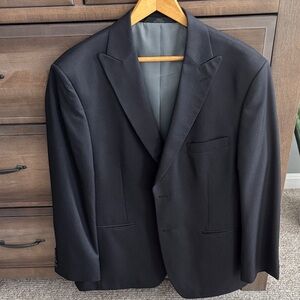Men's Black Pinstripe Blazer